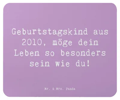 Produktbild von Mr. & Mrs. Panda Mauspad Spruch 2010 Geburtstag - Lavendeltraum - Geschenk, besonderer Wunsch, Mouse Pad, laptop mousepad, Jahrgang, Geburtstagskind, pc, Happy Birthday