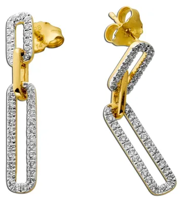 Produktbild von Brillant Ohrhänger 0.4ct Gold 585 14K Lab Grown Diamanten IGI Paperclip