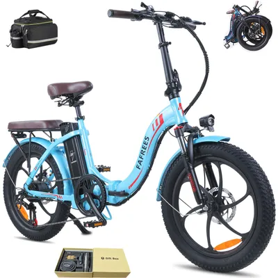 Produktbild von E-bike klapprad 36 V 18 Ah 648 Wh 20 Zoll Rostfreie Aluminiumlegierung Wasserdicht IPX5 bis zu 120 - 150 km Citybike 7 Gang, Hellblau