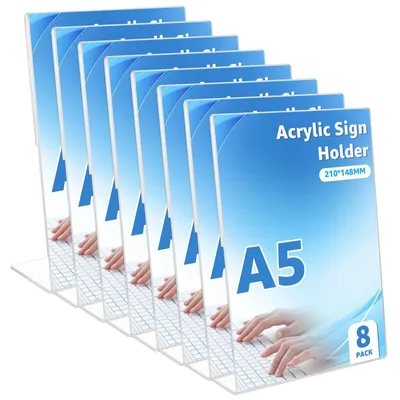 Image de Omgoods - Ensemble de 8 supports de table A5 en acrylique transparent