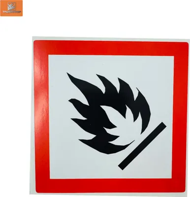 Produktbild von Ottokraftstoff Benzin Warnetikett, Aufkleber Gefahrensymbol Flamme 10x10cm