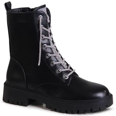 Produktbild von topschuhe24 2959 Damen Plateau Stiefeletten Glitzer Boots , Farbe:Schwarz, Größe:36 EU