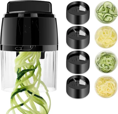 Produktbild von Gemüsehobel 4-in-1, Spiralschneider und Julienneschneider, vielseitig, für Zucchini, Gurke, Karotte