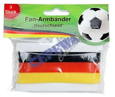 Produktbild von Cepewa Fussball WM Fan Armbaender Deutschland Flagge 3er Farb Set