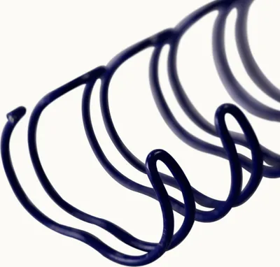 Produktbild von Drahtbinderücken 3:1, blau, 12,7 mm, 34 Ringe, 100 Stück, für ca. 100 Blatt – Metallringbindung, Spiralbindung, Ringbindung