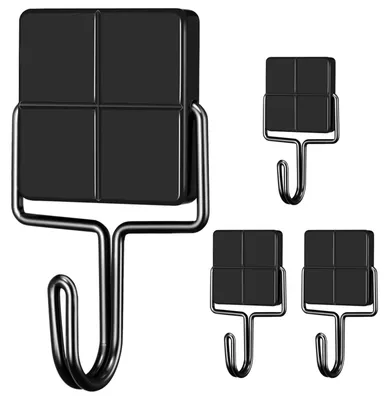 Zdjęcie produktu dla Magnesy na haczyki - 4 sztuki - czarne