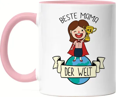 Produktbild von Beste Mama der Welt Tasse Rosa Pokal 1. Platz Geschenkidee Muttertag Geburtstag