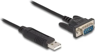 Produktbild von Delock USB 2.0 zu Seriell RS-232 Adapter mit kompaktem seriellen Steckergehäuse 50 cm FTDI