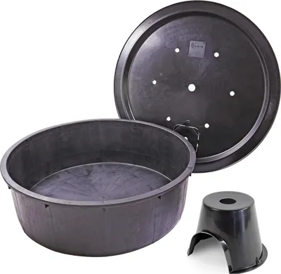 Produktbild von CLGarden Springbrunnen Schwerlastbecken Set 250 Liter Springbrunnenbecken mit 120cm GFK Abdeckung und 2t Schwerlaststütze Erdeinbau DIY