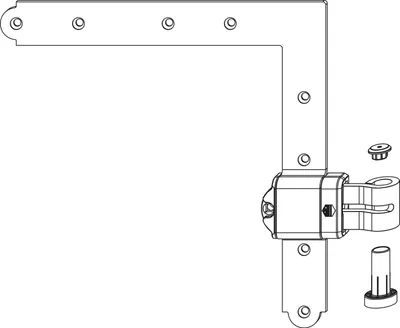Image de Maco Rustico Bande d'angle de magasin MMV Coude fixe 19 mm Sortie 1624 mm noir Set en haut et en bas