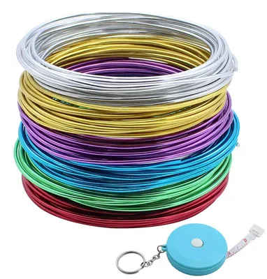 Basteldraht 6 Farben 2 mm 5 m je Rolle mit Maßband