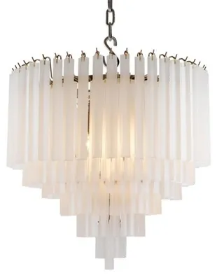 Zdjęcie produktu dla Lampa wisząca Casa Padrino, styl barokowy, szkło białe, średnica 60 cm, wysokość 60 cm