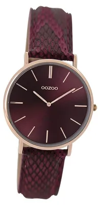 Zdjęcie produktu dla Zegarek damski Oozoo Vintage Series, fioletowy skórzany pasek, mechanizm kwarcowy, wskazówki analogowe, model D3UOC9305