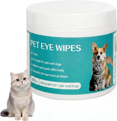 Produktbild von Augentücher für Hunde und Katzen, 100 Stück, zur Reinigung und Entfernung von Tränenflecken