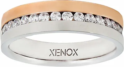 Produktbild von Xenox Damen Ring zweifarbig mit Steinbesatz in Rosé- und Silber-Ton