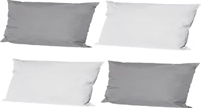 Produktbild von JACK 4x Outdoor Lounge Kissen 30x50cm viele Farben Dekokissen inkl. Füllung Wasserfest Sitzkissen Garten Stuhl, Farbe:2x Elfenbein - 2x Grau