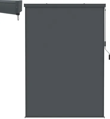 Produktbild von XMTECH Senkrechtmarkise 180x250cm - Vertikalmarkise mit Handkurbel für Balkon & Terrasse - Wasserdicht, Sonnenschutz, Sichtschutz & Windschutz - Aluminium-Rahmen inkl. Montageset - Anthrazit