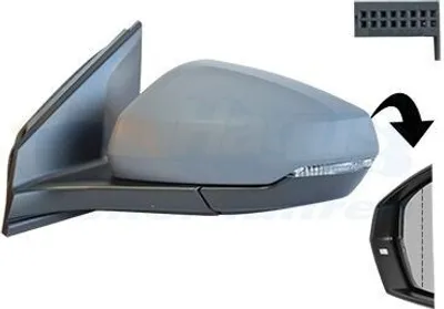 Produktbild von VAN WEZEL 5751807 Außenspiegel Seitenspiegel Links für VW POLO (AW1, BZ1) Asphärisch Beheizt Grundiert