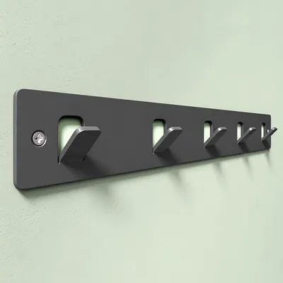 Produktbild von Mai & Mai Kleiderhaken ohne Bohren Wandgarderobe Wandhaken mit 5 Haken Garderobenleiste Garderobenhaken 40cm Grau Stalo-14