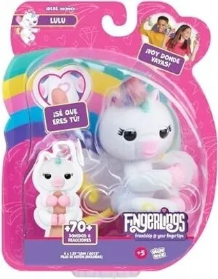 Produktbild von Bizak Fingerlings Bizak Einhorn Lulu mit mehr als 70 Geräuschen und Reaktionen, kämmbares Fell, mit Glitzer (61850005) BIZAK