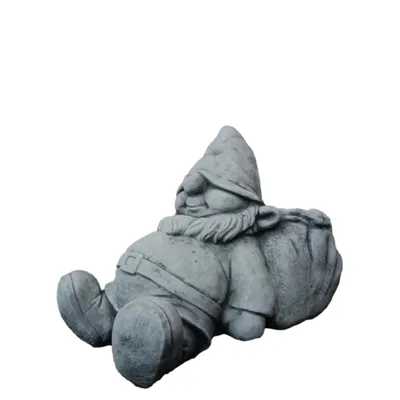 Immagine prodotto di Gnom da giardino in pietra artificiale, da posizionare in giardino. Nuovo modello, resistente al gelo e alle intemperie. Statua in pietra per il giardino. Codice prodotto: DE-1002