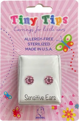 Produktbild von Studex Sensitive Tiny Tips Chirurgenstahl Ohrstecker Feuerball 4,5mm in pink