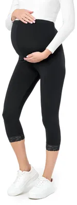 Produktbild von Be Mammy 3/4 Umstandsleggings aus Viskose BE20-161 (Schwarz, M)