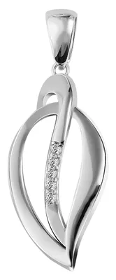 Produktbild von 925/- Echt Silber Anhänger ohne Kette "Malin", Zirkoniabesatz, 925/rhodiniert