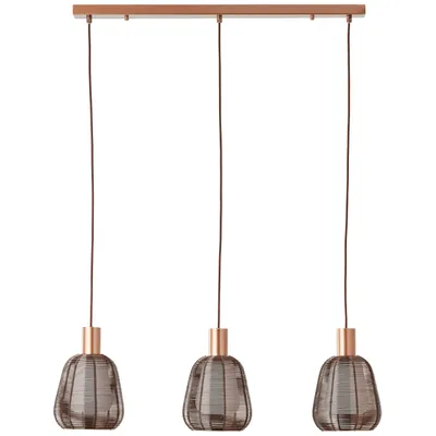 Produktbild von BRILLIANT Pendelleuchte, 3-flammig Wallace braun IP20 E27 40 Watt dimmbar g. f. Normallampe