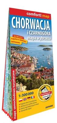 Zdjęcie produktu dla Chorwacja i Czarnogora. Mapa wybrzeza