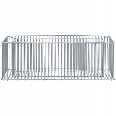 Produktbild von KADAX Gabione aus verzinktem Stahl "Canals", Gabionentopf, Rechteckig Drahtkorb, Pflanzenkorb, Blumentopf, Silber, 98 cm