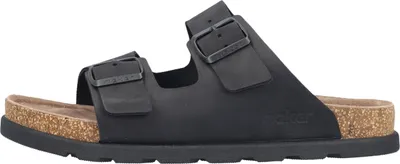 Produktbild von Rieker Herren Pantolette Leder Zweiriemer in Extraweite H 21190, Größe:42 EU, Farbe:Schwarz