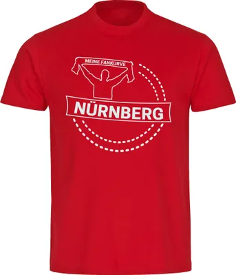 Produktbild von multifanshop Herren T-Shirt - Nürnberg - Meine Fankurve, rot, Größe 5XL