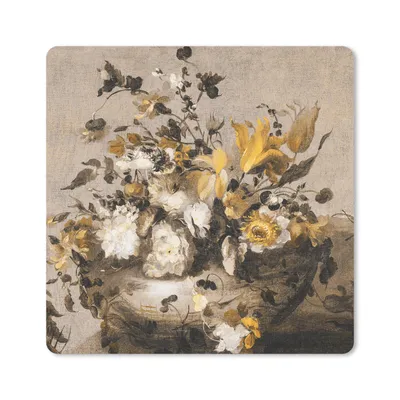Produktbild von MuchoWow® Mauspad Mousepad Blumen - Alte Meister - Gelb 20x20 cm - Mousepads - Maus Mat - Pad - Mausunterlage - Desk Mat - Bureauartikeln