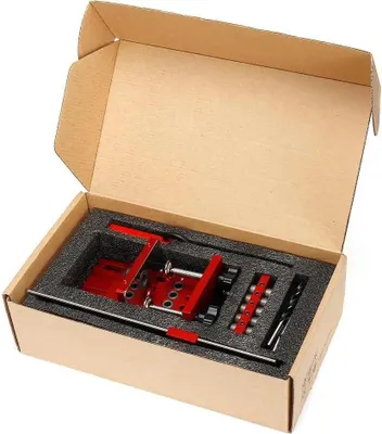 Produktbild von Taschenlochschablone, verstellbare Dübelausrichtung, langlebiges Aluminiumdesign, Kartonbox