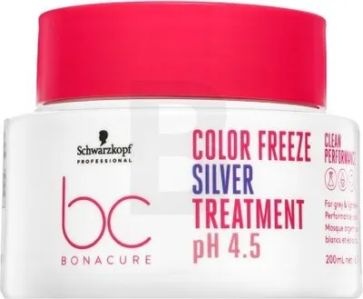 Image de Schwarzkopf Professional BC Bonacure Color Freeze Silver Treatment pH 4.5 Clean Performance Mask pour les cheveux blonds platine et gris 200 ml
