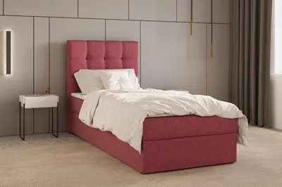 Produktbild von Kontinentalbett, Boxspringbett, Bett mit bettkasten, Bonell-Matratze und Topper, Doppelbett - Boxspringbett 05 - 90x200 - Rosa - Hugo 15