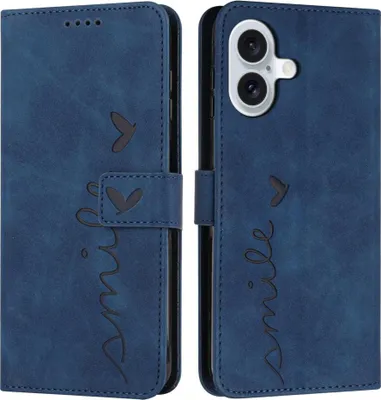 Produktbild von iPhone 16 Hülle - Coverup Smile Klapphülle - Blau