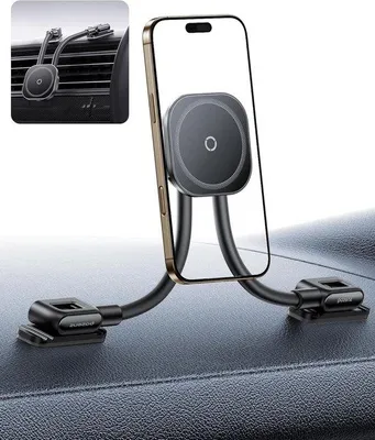 Produktbild von Handyhalter für Auto mit Magnetmontage und 2 flexiblen Armen, Universal-Handyhalter Geeignet für iPhone und Samsung, stabile Montage und einfache Installation