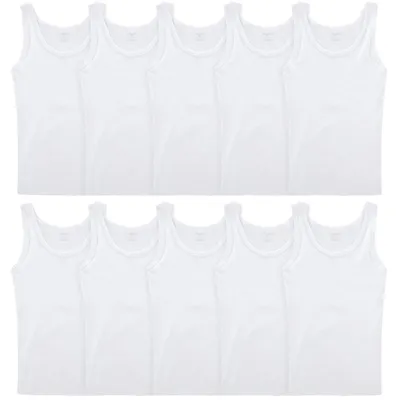 Produktbild von FALARY Unterhemd Herren Tank Top 10er Pack gekämmte Feinripp Baumwolle, 10x Weiß, 3XL