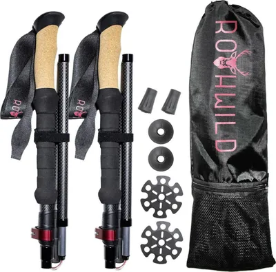 Produktbild von Rothwild faltbare Carbon-Wanderstöcke kurz - Platzhirsch 105-125 cm