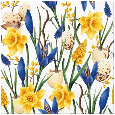Produktbild von Servietten, 3-lagig, Ostern, Narzissen, 33cm x 33cm, 20 Stück