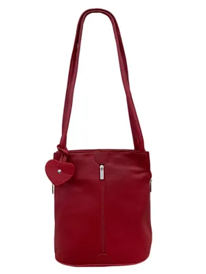 Produktbild von C1752 Cinino Ledertasche Schultertasche mit Dehnfalte Rot