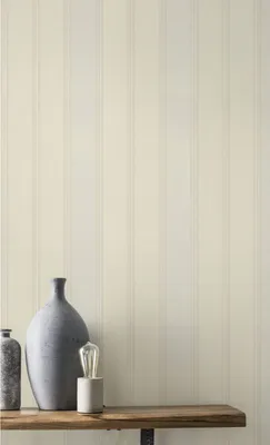 Image de Papier peint intissé 421026, motif rayures et vagues, 53 x 1005 cm, Rasch Saphira Beige