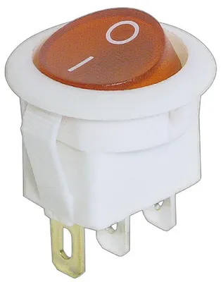 Produktbild von Wippschalter Einbaumaß: 20mm-Ø, rote Wippe beleuchtet, 250V / 6A