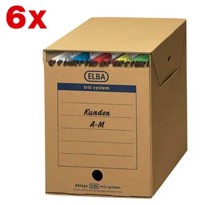 Produktbild von ELBA Archivboxen tric system braun 24,0 x 34,1 x 31,5 cm, 6 St.