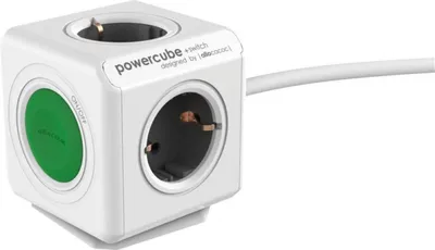 Produktbild von allocacoc PowerCube Extended Switch inkl. 1,5 m grn Type F 1301/DEEXSW