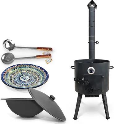 Imagen del producto de Sartén de hierro fundido – Olla holandesa – Kazan – Olla para estofar – Fondo plano de 40 cm – 12 litros
