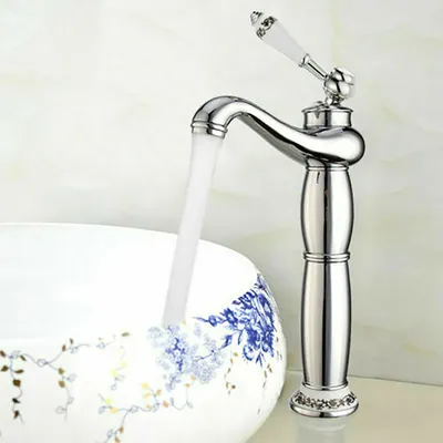 Obrázek produktu pro Retro baterie Antique Dřezová jednopáková baterie Koupelnová umyvadlová baterie Mixer Tap Silver