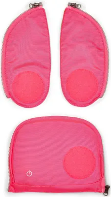 Produktbild von ergobag Zip-Tasche Schulranzen-Zubehör Fluo LED Zip-Set 3-teilig (Für Packs / Cubos / Cubo Lights Ab 2019 / 2020) Pink
